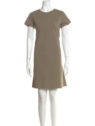 Pre-owned Theory Crew Neck Knee-length Dress In Neutral