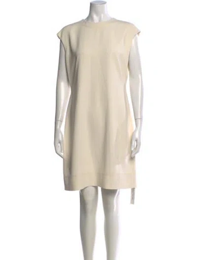 Pre-owned Theory Crew Neck Knee-length Dress In Neutral