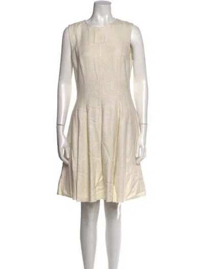 Pre-owned Theory Crew Neck Knee-length Dress In Neutral