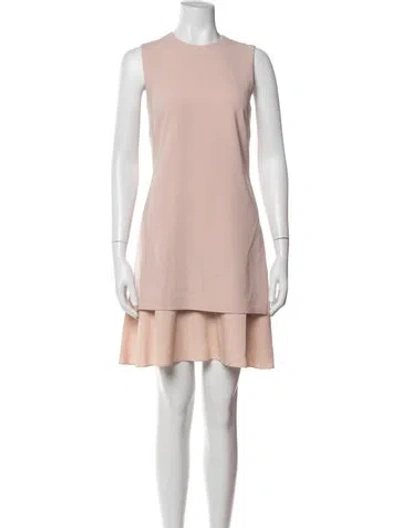 Pre-owned Theory Crew Neck Knee-length Dress In Pink