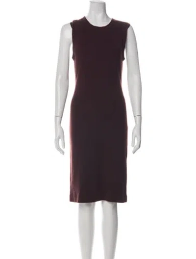 Pre-owned Theory Crew Neck Knee-length Dress In Purple