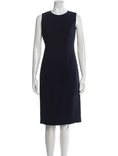 Pre-owned Theory Crew Neck Knee-length Dress W/ Tags In Blue