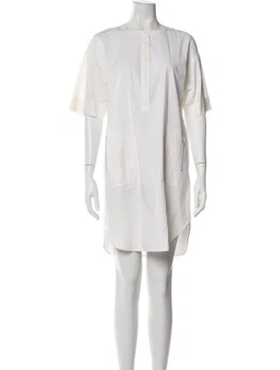 Pre-owned Theory Crew Neck Knee-length Dress In White