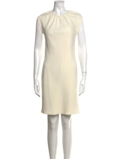 Pre-owned Theory Crew Neck Knee-length Dress In White