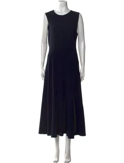 Pre-owned Theory Crew Neck Long Dress In Black