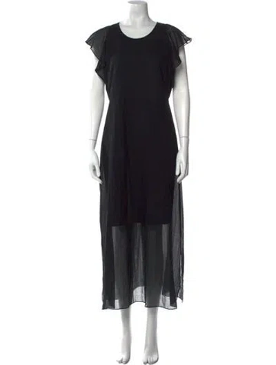 Pre-owned Theory Crew Neck Long Dress In Black