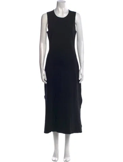 Pre-owned Theory Crew Neck Long Dress In Black