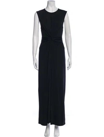 Pre-owned Theory Crew Neck Long Dress In Black