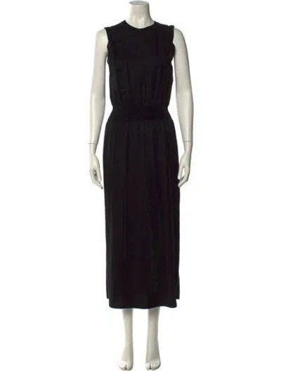 Pre-owned Theory Crew Neck Long Dress In Black