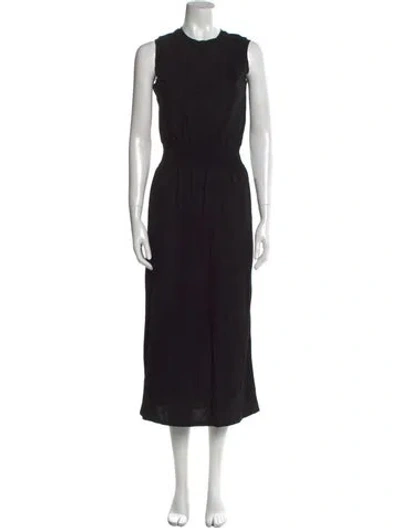 Pre-owned Theory Crew Neck Long Dress In Black