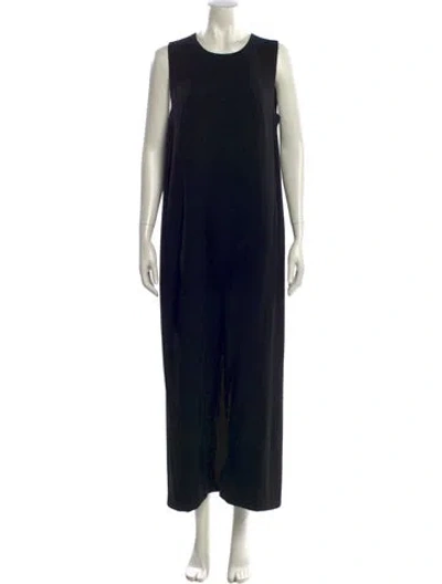Pre-owned Theory Crew Neck Long Dress In Black