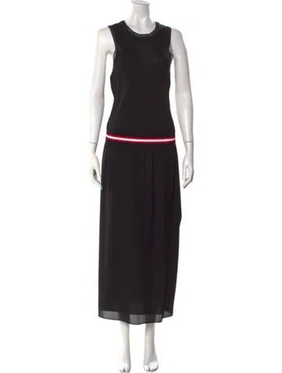 Pre-owned Theory Crew Neck Long Dress In Black
