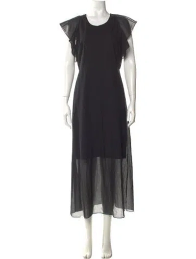 Pre-owned Theory Crew Neck Long Dress In Black