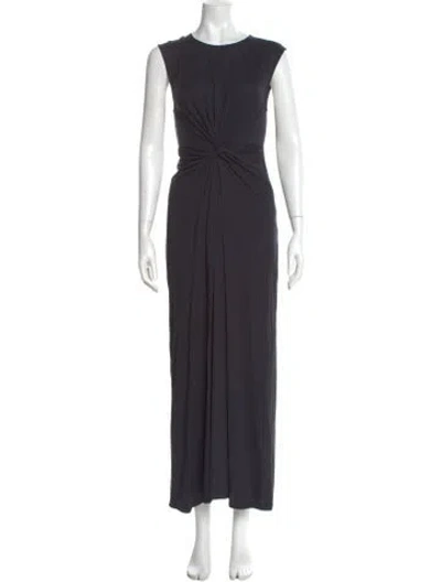 Pre-owned Theory Crew Neck Long Dress In Black