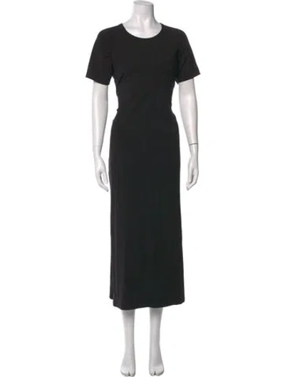Pre-owned Theory Crew Neck Long Dress In Black