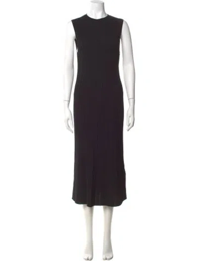 Pre-owned Theory Crew Neck Long Dress In Black