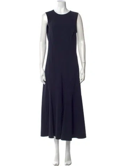 Pre-owned Theory Crew Neck Long Dress In Black