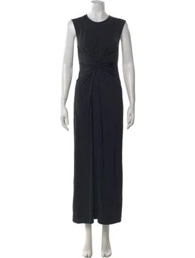 Pre-owned Theory Crew Neck Long Dress In Black