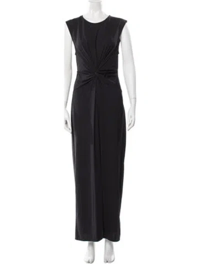Pre-owned Theory Crew Neck Long Dress In Black