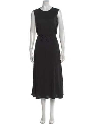 Pre-owned Theory Crew Neck Long Dress In Black