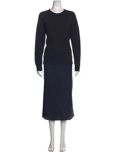 Pre-owned Theory Crew Neck Long Dress In Black