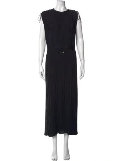 Pre-owned Theory Crew Neck Long Dress In Black