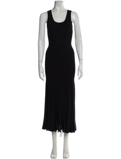 Pre-owned Theory Crew Neck Long Dress In Black