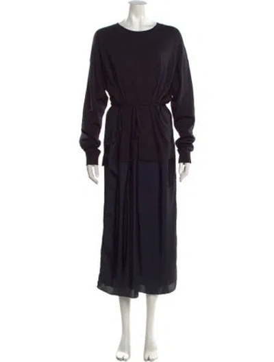 Pre-owned Theory Crew Neck Long Dress In Black
