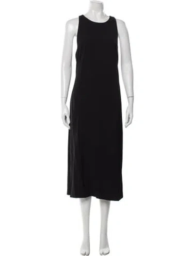 Pre-owned Theory Crew Neck Long Dress In Black
