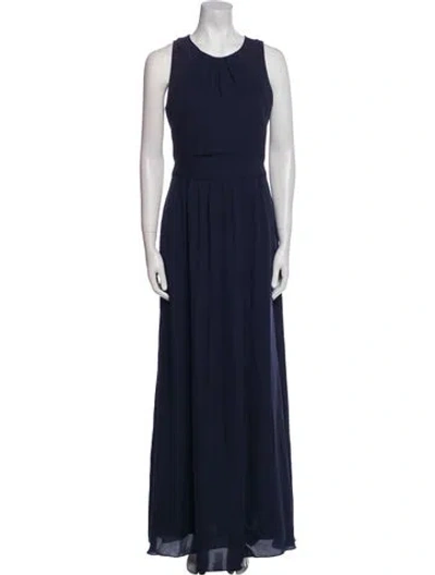 Pre-owned Theory Crew Neck Long Dress In Blue