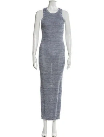 Pre-owned Theory Crew Neck Long Dress In Blue