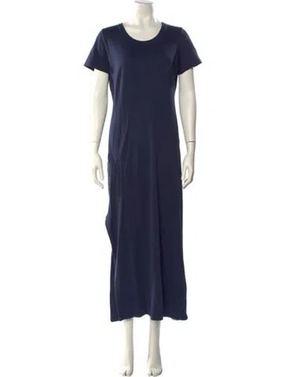 Pre-owned Theory Crew Neck Long Dress In Blue