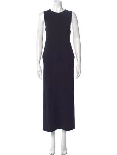 Pre-owned Theory Crew Neck Long Dress In Blue
