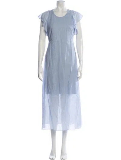 Pre-owned Theory Crew Neck Long Dress In Blue