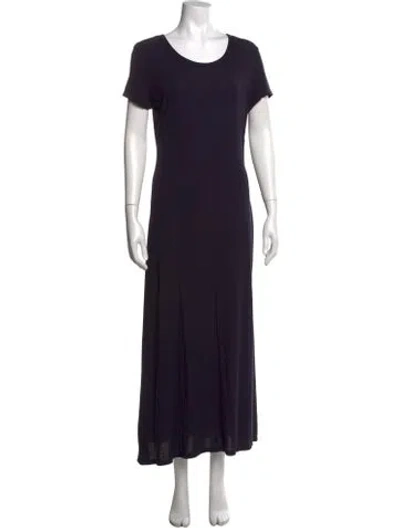 Pre-owned Theory Crew Neck Long Dress In Blue