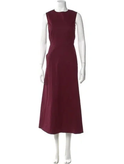 Pre-owned Theory Crew Neck Long Dress In Burgundy