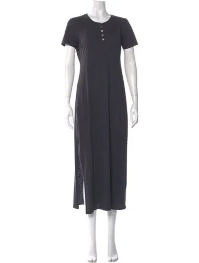 Pre-owned Theory Crew Neck Long Dress In Gray