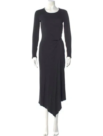 Pre-owned Theory Crew Neck Long Dress In Gray