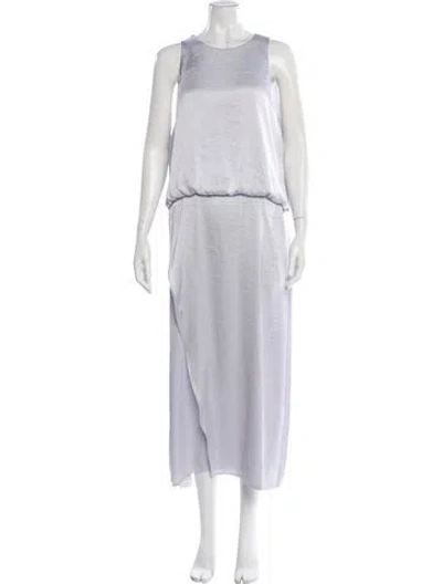 Pre-owned Theory Crew Neck Long Dress In Gray