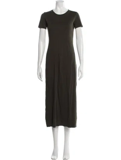 Pre-owned Theory Crew Neck Long Dress In Green