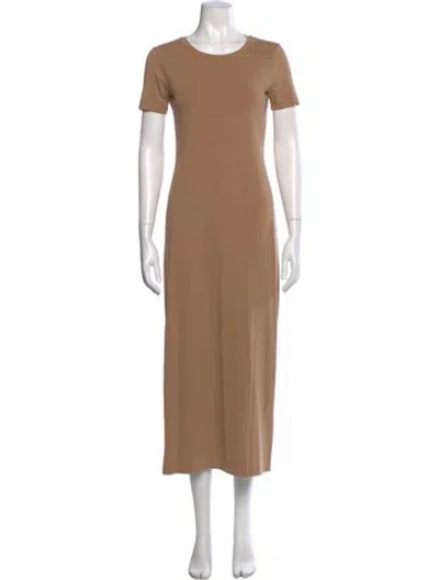 Pre-owned Theory Crew Neck Long Dress In Neutral