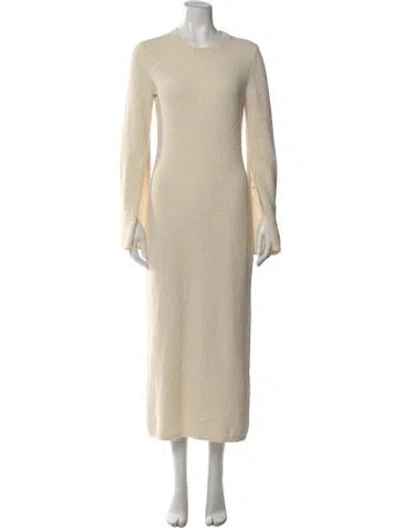 Pre-owned Theory Crew Neck Long Dress In Neutral