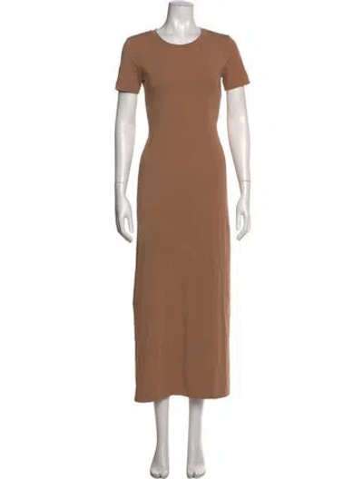 Pre-owned Theory Crew Neck Long Dress In Neutral