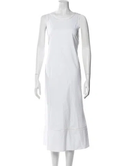 Pre-owned Theory Crew Neck Long Dress In Neutral