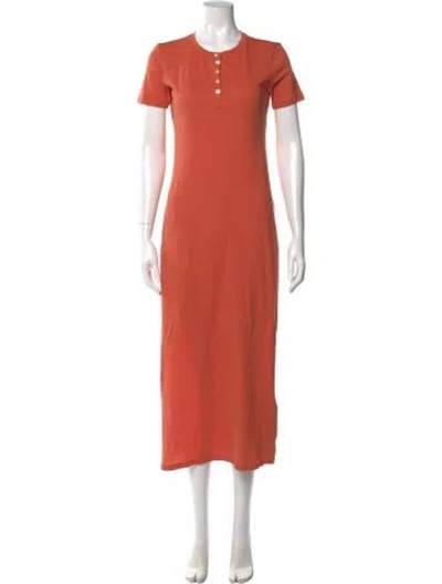 Pre-owned Theory Crew Neck Long Dress In Orange