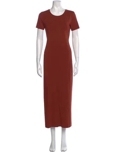 Pre-owned Theory Crew Neck Long Dress In Orange