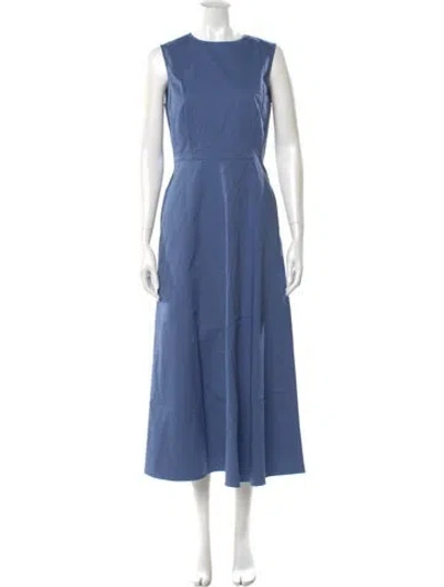 Pre-owned Theory Crew Neck Long Dress W/ Tags In Blue