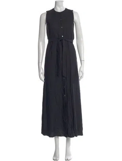 Pre-owned Theory Crew Neck Long Dress W/ Tags In Blue