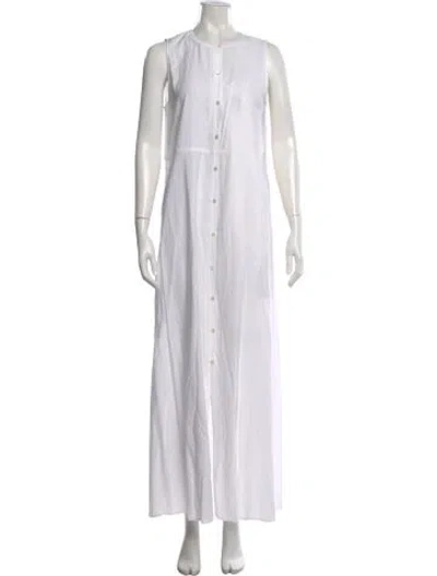 Pre-owned Theory Crew Neck Long Dress In White