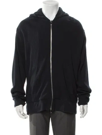 Pre-owned Theory Crew Neck Long Sleeve Hoodie In Black